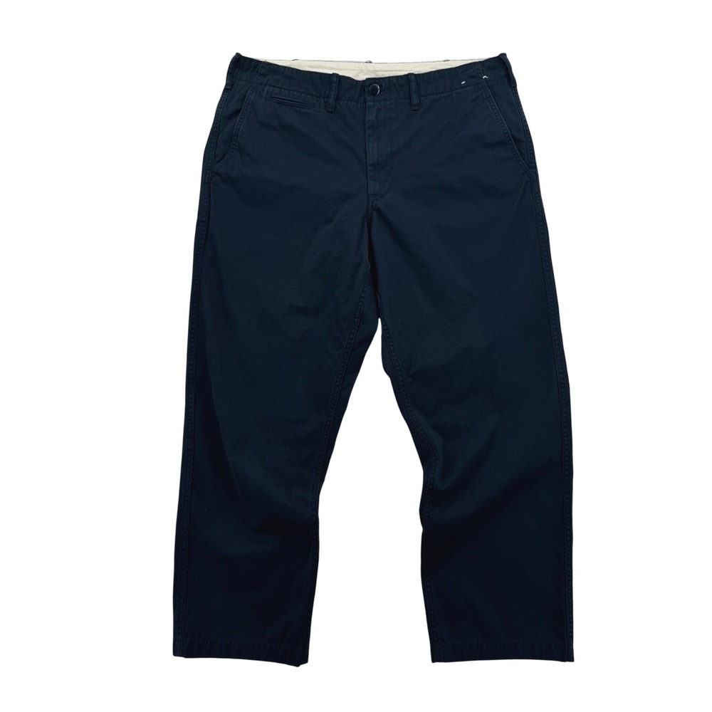 Uniqlo Chino Pants Men 36 Navy Blue Good Regular Fit Straight Leg Casual